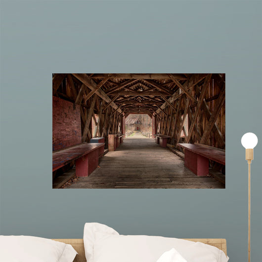 Red Country Barn Bridge Wall Decal