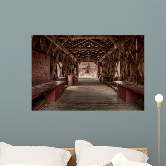 Red Country Barn Bridge Wall Decal