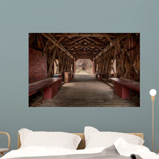 Red Country Barn Bridge Wall Decal