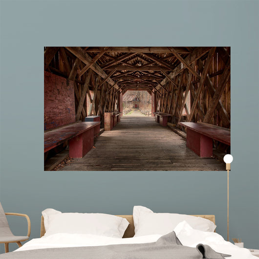 Red Country Barn Bridge Wall Decal