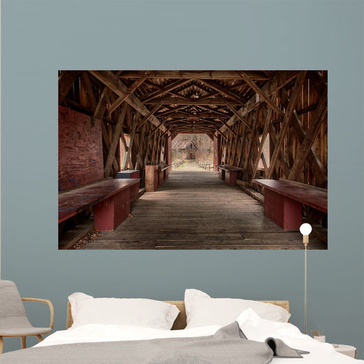Red Country Barn Bridge Wall Decal