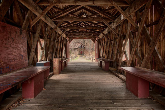 Red Country Barn Bridge Wall Decal