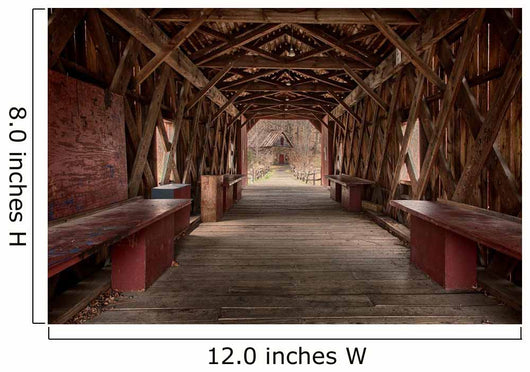 Red Country Barn Bridge Wall Decal