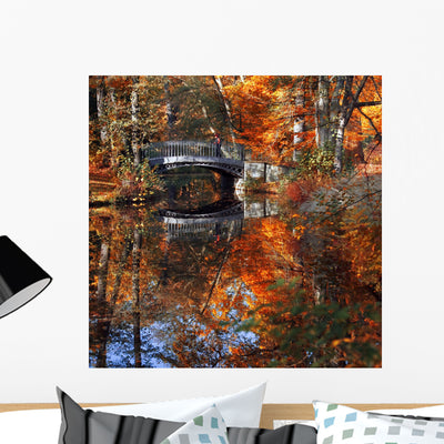 Berlin Bridge Autumn Wall Decal shown on a wall