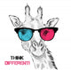 Portrait Giraffe Colored Glasses Wall Decal