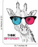 Portrait Giraffe Colored Glasses Wall Decal