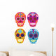 Bright Mexican Sugar Skull Wall Decal Sticker Set Wall Decal