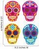 Bright Mexican Sugar Skull Wall Decal Sticker Set Wall Decal