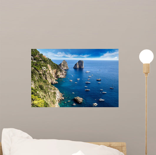 Italian Capri Island Sailboats Wall Decal