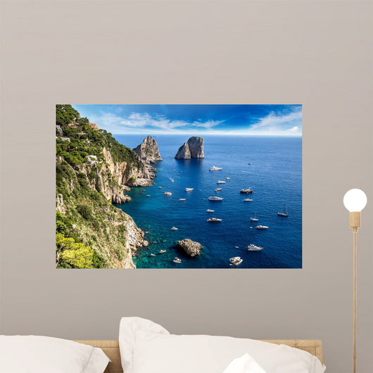 Italian Capri Island Sailboats Wall Decal