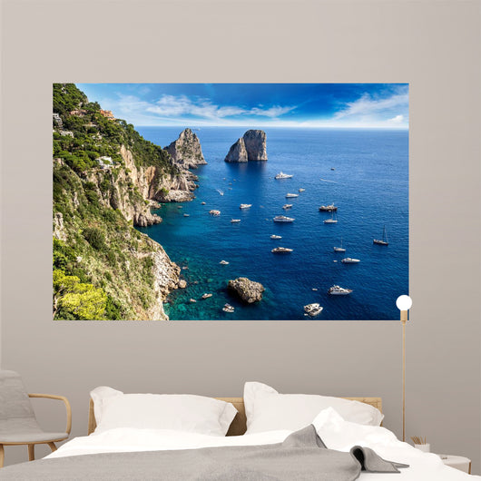 Italian Capri Island Sailboats Wall Decal