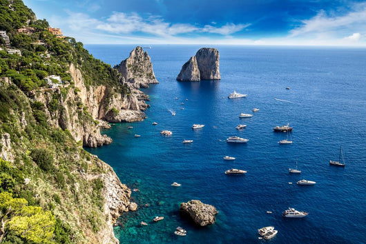 Italian Capri Island Sailboats Wall Decal