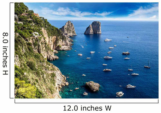 Italian Capri Island Sailboats Wall Decal