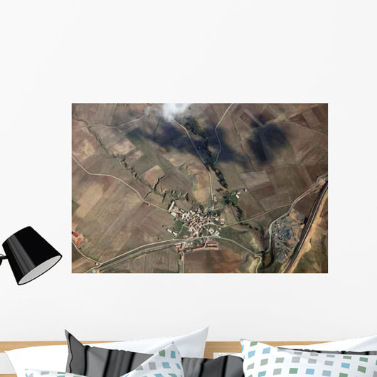 Aerial Village and Fields Wall Decal