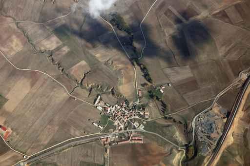 Aerial Village and Fields Wall Decal