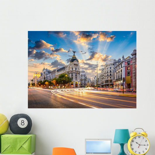 Madrid Spain Cityscape Calle Wall Decal