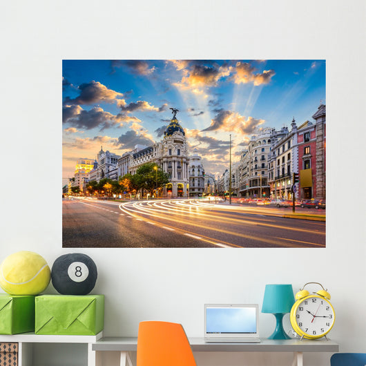 Madrid Spain Cityscape Calle Wall Decal