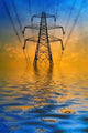Silhouette Electricity Pylon with Wall Decal