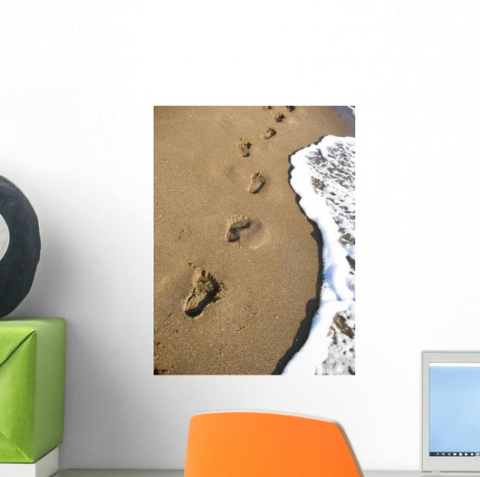 Human Footprints Leading along Wall Decal