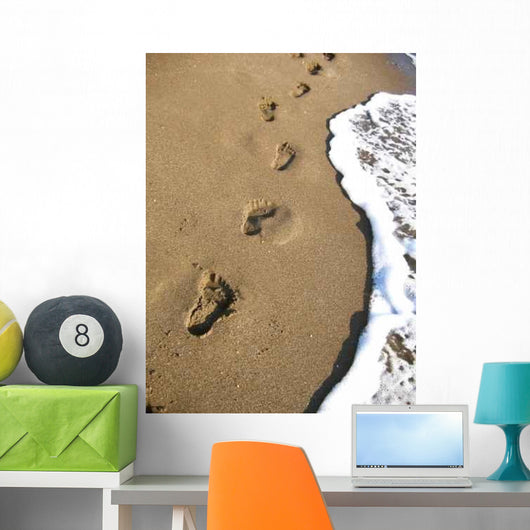 Human Footprints Leading along Wall Decal