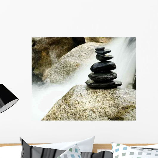Pile Stones Waterfall Wall Decal