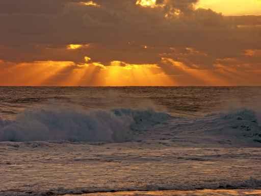 Sunset Rays Rough Seas Wall Decal