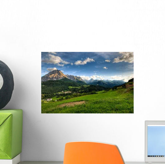 Panoramic Late Afternoon Scuol Wall Decal
