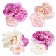 Four Bunches Peonies Flower Wall Decal Sticker Set