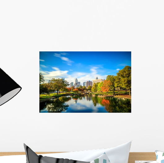 Downtown Charlotte North Carolina Skyline Park Wall Decal