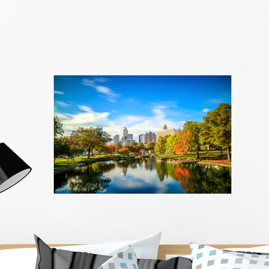 Downtown Charlotte North Carolina Skyline Park Wall Decal