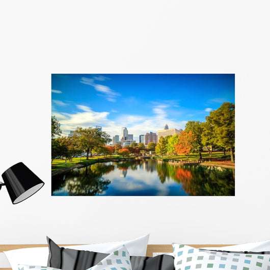 Downtown Charlotte North Carolina Skyline Park Wall Decal