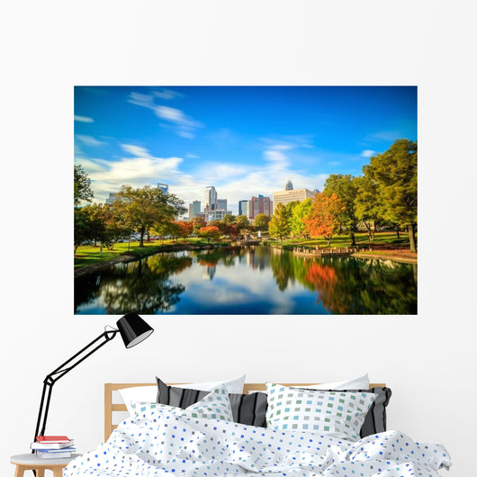 Downtown Charlotte North Carolina Skyline Park Wall Decal