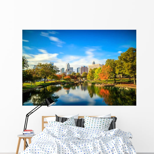 Downtown Charlotte North Carolina Skyline Park Wall Decal
