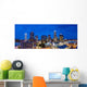 Downtown Charlotte North Carolina Panorama Skyline at Night Wall Decal