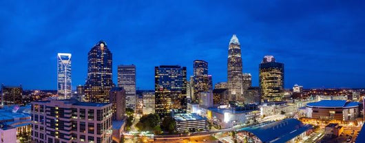 Downtown Charlotte North Carolina Panorama Skyline at Night Wall Decal