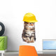 Construction Worker Kitty Cat Wall Decal