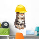 Construction Worker Kitty Cat Wall Decal