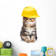 Construction Worker Kitty Cat Wall Decal