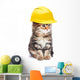 Construction Worker Kitty Cat Wall Decal