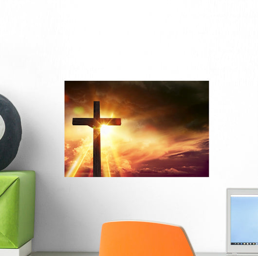 He Is Risen Cross Wall Decal