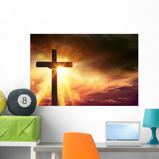 He Is Risen Cross Wall Decal