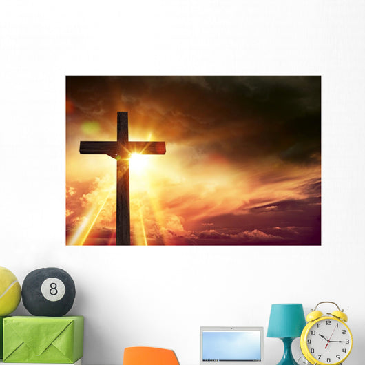 He Is Risen Cross Wall Decal