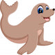 Illustration Baby Monk Seal Wall Decal
