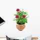 Red Roses Pot Wall Decal