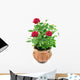 Red Roses Pot Wall Decal