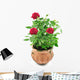 Red Roses Pot Wall Decal