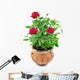 Red Roses Pot Wall Decal