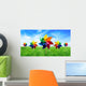 Colorful Pinwheels out Meadow Wall Decal Design 2
