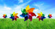 Colorful Pinwheels out Meadow Wall Decal Design 2