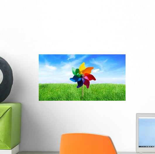 Colorful Pinwheels out Meadow Wall Decal Design 1